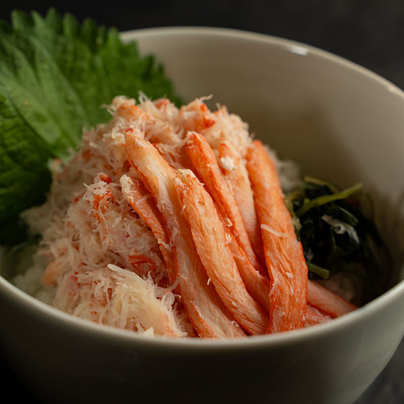 海鮮・甘えび・蟹丼 3種セット（たら汁付）/磯貝鮮魚店