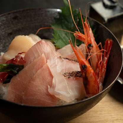 海鮮・甘えび・蟹丼 3種セット（たら汁付）/磯貝鮮魚店